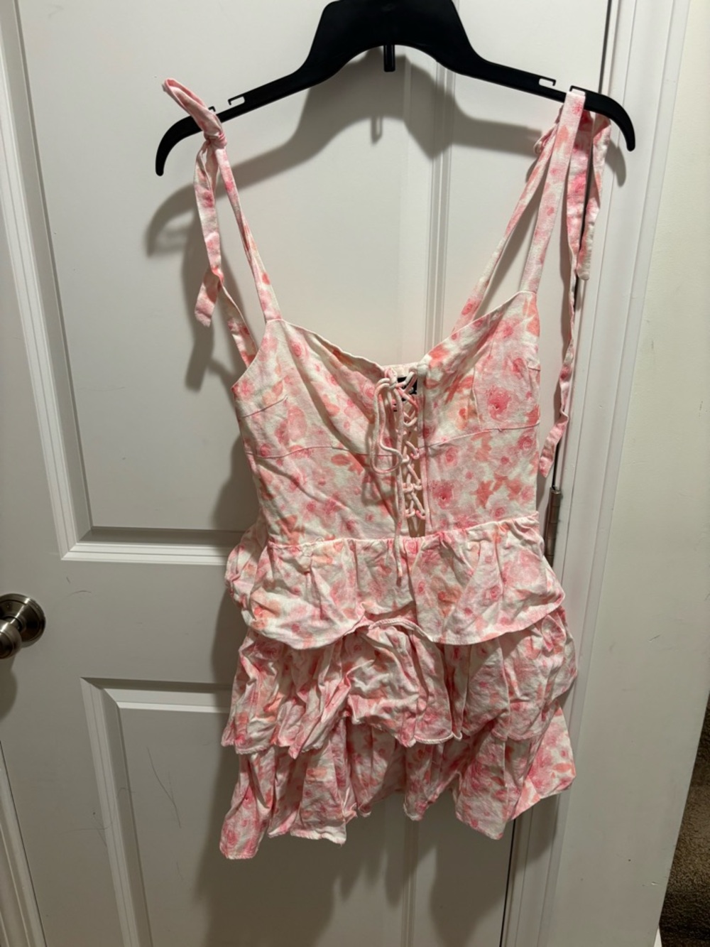 Bardot Laurie Linen Pink Floral Mini Dress